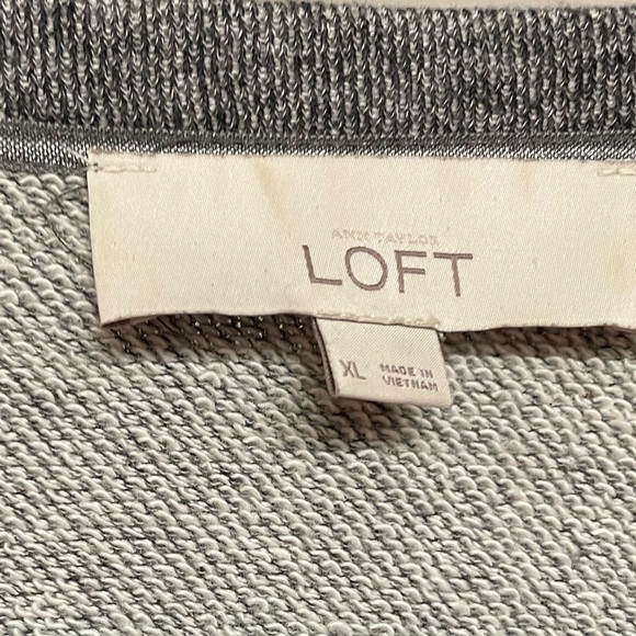 EUC LOFT gray sweater with embellished front. 100 percent cotton. - Picture 7 of 7